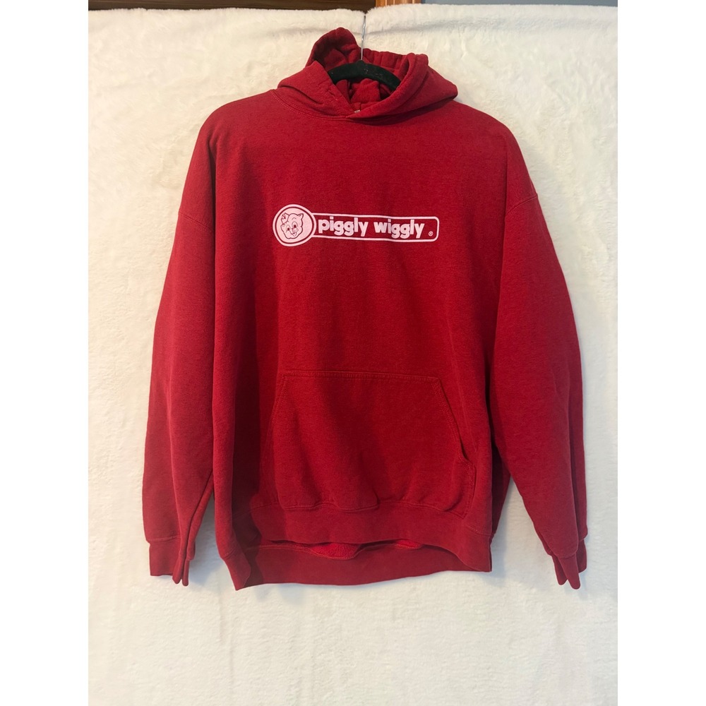 Piggly Wiggly Hoodie Mens XL Red Don't Mess with the Pig Graphic Sweatshirt
